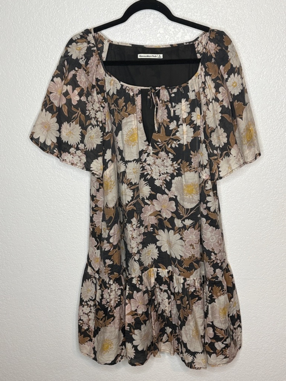 Abercrombie & Fitch Neutral Floral Boho Drop Waist Size XL